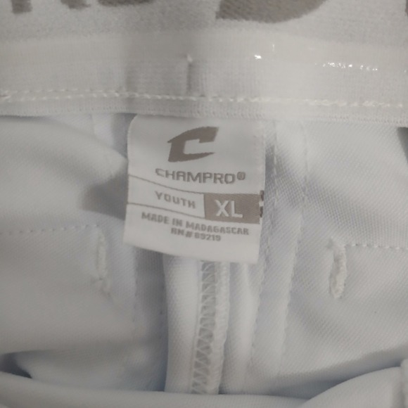 Champro Triple Crown Youth XL White Baseball Pants Open Bottom BP9UY NEW - Picture 6 of 8